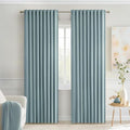 MIULEE Slate Blue Back Tab Blackout Curtains 72 Inches Long 2 Panels Set for Living Room Bedroom Privacy, Rod Pocket/Pinch Pleat Thermal Insulated Room Darkening Pleated Light Blocking Drapes
