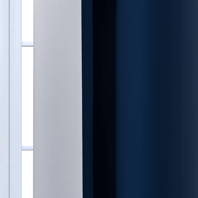 Yakamok Blue and Greyish White Ombre Curtains, Room Darkening Gradient Color Curtains for Bedroom, Light Blocking Thermal Insulated Window Drapes for Living Room(2 Panels, 42x54 Inch)