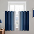 Yakamok Blue and Greyish White Ombre Curtains, Room Darkening Gradient Color Curtains for Bedroom, Light Blocking Thermal Insulated Window Drapes for Living Room(2 Panels, 52x36 Inch)