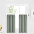 RYB HOME Kitchen Blackout Curtains Over Sink 36 inch Length, Rod Pocket Summer Light UV Blocking Energy Efficient, Cabinet Shelf Cupboard Coverings, Width 29 by Length 36, Greyish Green, 2 Panels
