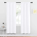 NICETOWN White Curtains 50% Blackout White Curtain Set, Modern Design Solid Rod Pocket Draperies/Drapes for Living Room, Window Dressing for Patio Door (2 Panels, 34 by 72)