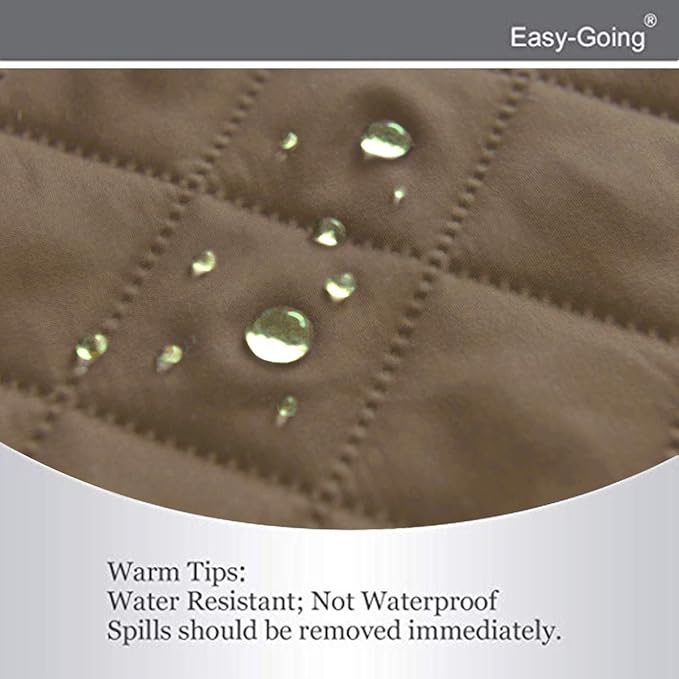 Easy-Going 4 Seater Sofa Slipcover Reversible Sofa Cover Water Resistant Couch Cover with Foam Sticks Elastic Straps Furniture Protector for Pets Children Dog Cat (XX-Large, Camel/Ivory)