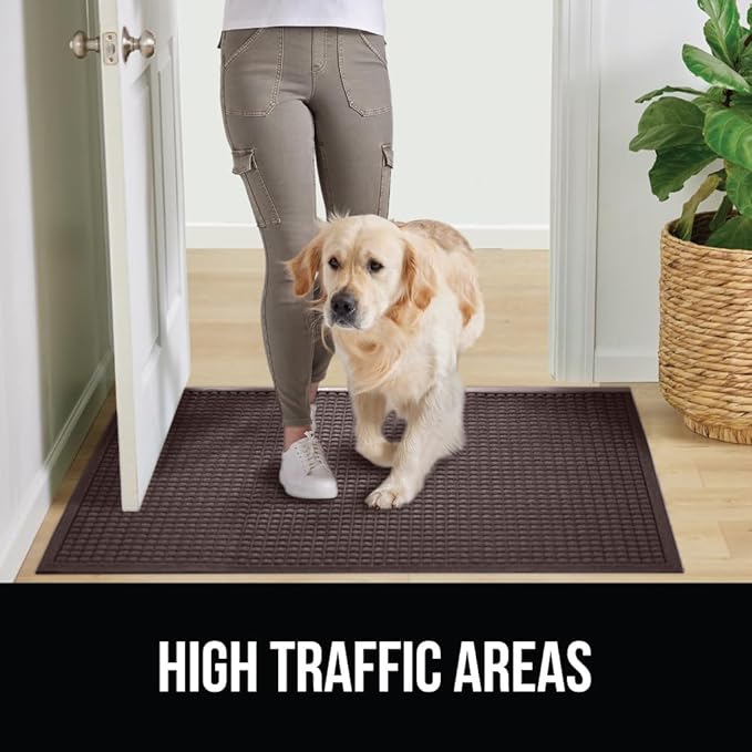 GORILLA GRIP® Ultra Absorbent Front Door Mat Outside Entrance 72x24, Traps Dirt and Moisture, HydroABSORB Indoor Outdoor Doormat Holds Up to 2.75 Cups Water, Stain & Fade Resistant Welcome Mat Coffee