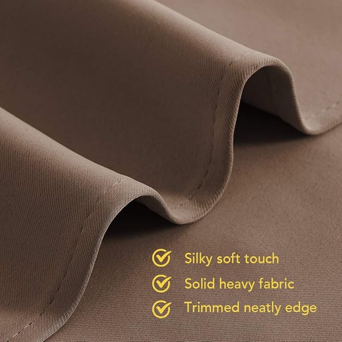 NICETOWN Blackout Window Curtains and Drapes for Kitchen, Window Treatment Thermal Insulated Solid Grommet Blackout Drapery Panels (Set of 2 Panels, 42 by 45 Inch, Cappuccino)
