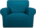 PureFit Super Stretch Chair Sofa Slipcover – Spandex Non Slip Soft Couch Sofa Cover, Washable Furniture Protector with Non Skid Foam and Elastic Bottom for Kids, Pets （Chair, Peacock Blue）