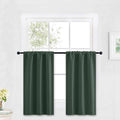 RYB HOME Kitchen Blackout Curtains Over Sink 36 inch Length, Rod Pocket Summer Light UV Blocking Energy Efficient, Cabinet Shelf Cupboard Coverings, Width 29 by Length 36, Dark Green, 2 Panels