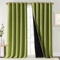 NICETOWN Full Shading Curtains for Windows, Fresh Green, Pack of 2, 70 inches W x 95 inches L, Super Heavy-Duty Black Lined Blackout Curtains for Bedroom, Privacy Assured Window Treatment