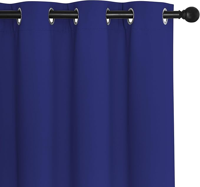 NICETOWN Blackout Curtains Panels for Bedroom - 3 Pass Microfiber Noise Reducing Thermal Insulated Solid Ring Top Blackout Window Drapes (2 Panels, 66 x 72 Inch, Navy Blue)