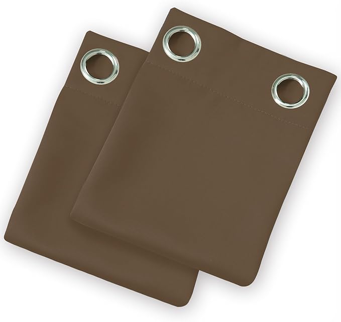 LEMOMO Brown Thermal Blackout Curtains/42 x 72 Inch/Set of 2 Panels Room Darkening Curtains for Bedroom