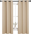 NICETOWN Room Darkening Curtain Panels for Living Room, Thermal Insulated Grommet Room Darkening Draperies/Drapes for Window (Biscotti Beige, 2 Panels, W34 x L63 -Inch)