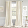 MIULEE Birch Back Tab Blackout Curtains 108 Inch Long 2 Panels Set for Bedroom, Rod Pocket/Pinch Pleat Extra Long Thermal Insulated Living Room Darkening Pleated Light Blocking Drapes