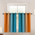 Yakamok Ombre Orange and Blue Curtains for Bedroom, Gradient Room Darkening Curtains, Grommet Thermal Insulated Light Blocking Window Drapes/Curtain for Living Room,52 x 36 Inch,2 Panels