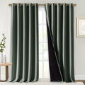 NICETOWN Full Shading Cold Blocking Curtains for Windows, Super Heavy-Duty Black Lined Blackout Drapes for Bedroom, Privacy Assured Window Treatment (Dark Mallard, Pack of 2, 70" W x 95" L)
