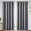 Yakamok Blackout Curtains Room Darkening Thermal Insulated Window Panels,Solid Grommet Top Drapes for Bedroom/Living Room(70Wx84L, Grey, 2 Panels)