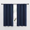 NICETOWN Kitchen Curtains, Short Blackout Curtains & Drapes, Thermal Insulated Rod Pocket Window Treatment Draperies for Nursery (Navy, 29" x 40", Set of 2)