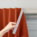 Self Adhesive Curtains Portable Blackout Curtain Simple and Easy to Install Bedroom Window Thermal Lnsulated Kitchen Room Darkening Black Small Drapes, 35" W X 59" L, Orange, 1 Panel