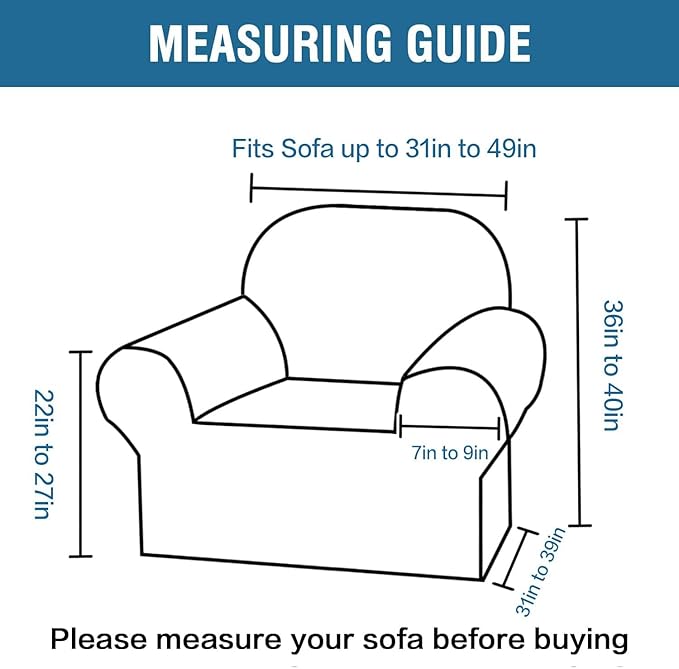H.VERSAILTEX Stretch Velvet Armchair Cover Couch Covers 1 Cushion Chair Slipcover for Living Room Furniture Cover Crafted from Thick Comfy Rich Velour (Chair 31"-49", Olive)