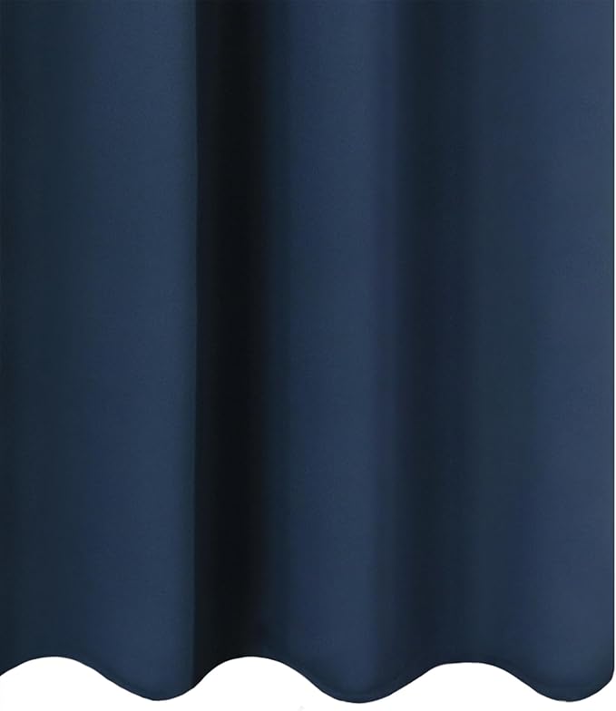 LEMOMO Blackout Curtains 66 x 72 Inch Long Navy Blue Curtains Set of 2 Panels Room Darkening Curtains for Bedroom and Living Room