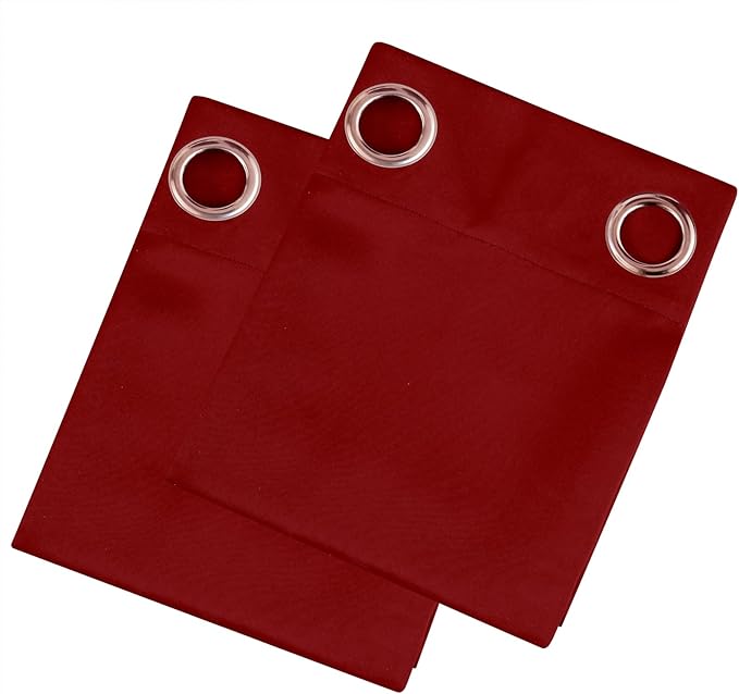 LEMOMO Blackout Curtains 66 x 72 Inch Long Red Curtains Set of 2 Panels Room Darkening Curtains for Bedroom and Living Room