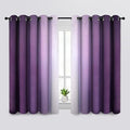 SimpleHome Ombre Room Darkening Curtains for Bedroom, Gradient Purple to Grey White Light Blocking Thermal Insulated Grommet Window Curtains/Drapes for Living Room,2 Panels, 62x63 inches Length