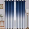 SimpleHome Ombre Room Darkening Curtains for Bedroom, Light Blocking Gradient Blue to Grey White Thermal Insulated Grommet Window Curtains/Drapes for Living Room,2 Panels, 52x84 inches Length