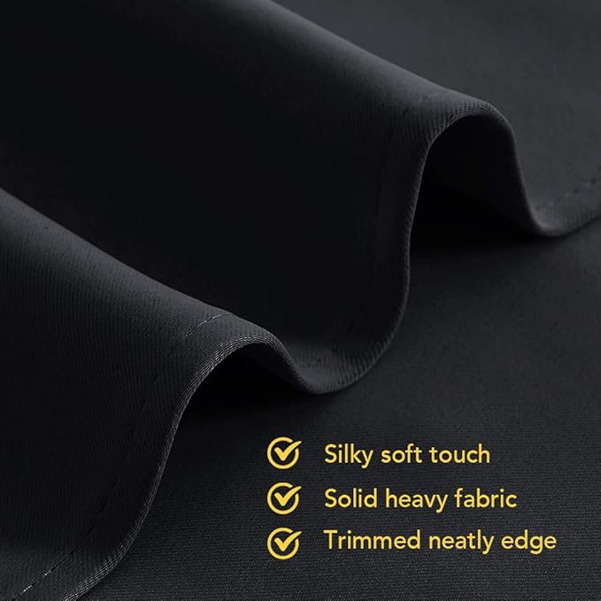 NICETOWN Living Room Blackout Curtains and Drapes, 2 Panels, 42 inches Wide by 60 inches Long, Black Solid Thermal Insulated Grommet Blackout Drapery Panels for Window