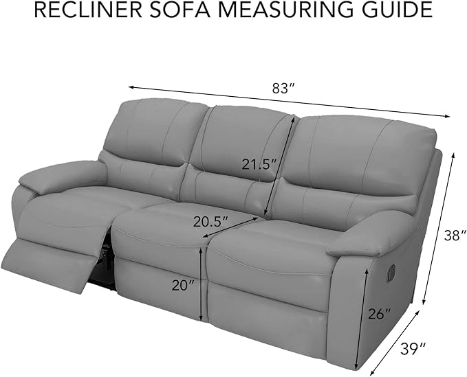 PureFit Super Stretch 3 Seats Recliner Chair Sofa Couch Cover with Pocket – Non Slip Soft Sofa Slipcover, Washable Spandex Reclining Furniture Protector for Kids, Pets (Recliner Sofa, Grayish Green)