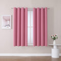 ChrisDowa Grommet Room Darkening Curtains for Bedroom and Living Room - 2 Panels Set Thermal Insulated Blackout Curtains (Pink, 52W x 54L)