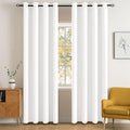 MIULEE Blackout Curtains for Bedroom Living Room Thermal Insulated Room Black Out Drapes Darkening Grommet Top Solid Light Blocking Drapery Set of 2 Window Panels 52 x 72 Inches Pure White