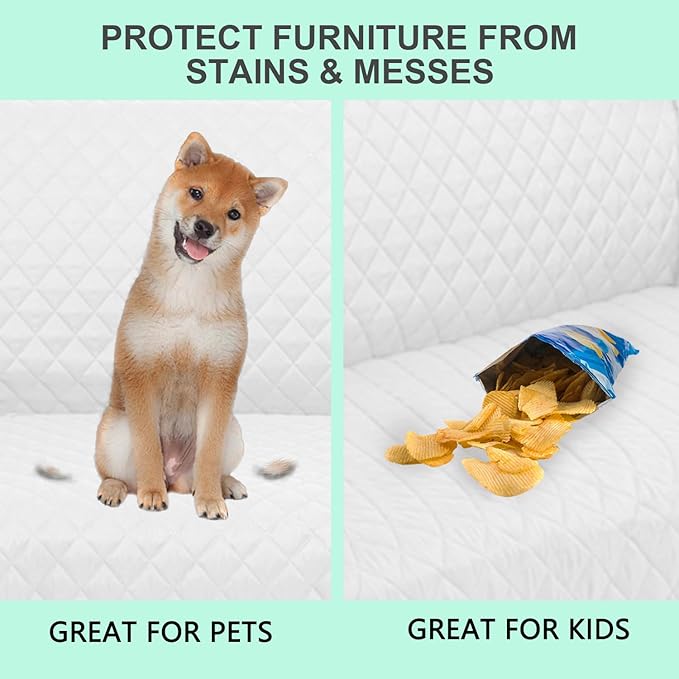 Recliner Chair Covers Reversible Sofa Cover Couch Cover for Pets Lazy Boy Furniture Protector(28''Recliner,White/White)