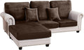 Couch Cover 3-Piece Elastic Velvet Couch Cushion Covers & Chaise Slipcovers for L-Shaped Sofas - Sofa Seat Covers Washable, Soft Protector for Couches (2 Seater + Chaise, Coffee)