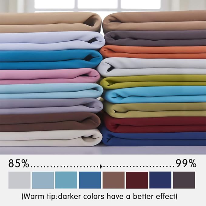 Yakamok 72 Inch Long Room Darkening Thermal Insulated with Grommet Window Curtain for Bedroom, 38Wx72L inch, Light Beige, 2 Panels
