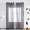 SpaceDresser Basic Rod Pocket Sheer Voile Window Curtain Panels White 1 Pair 2 Panels 38 Width 54 Inch Long for Kitchen Bedroom Children Living Room Yard(Grey,38 W x 54 L)