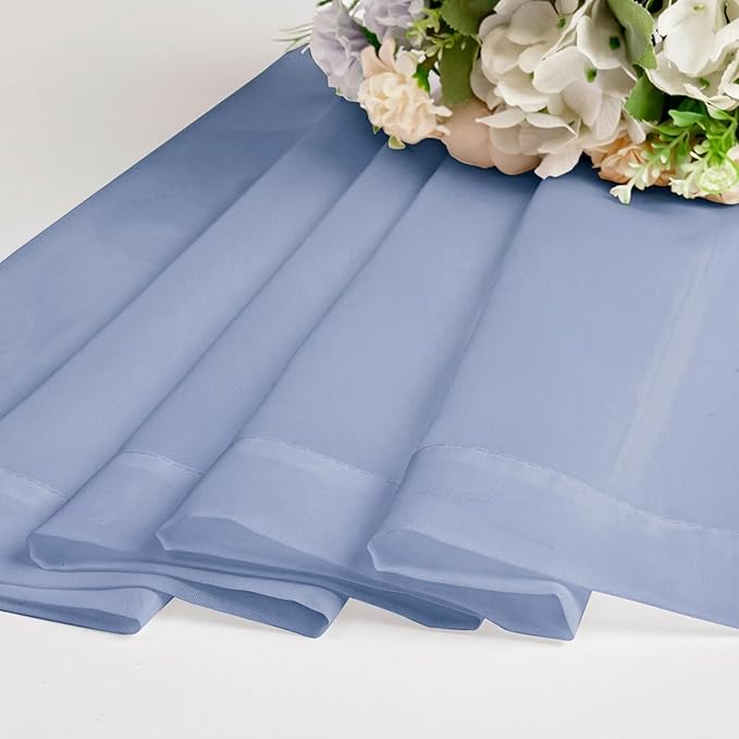 Chyhomenyc Sheer Curtains 108 Inch Length 2 Panels Set - Extra Long Light Filtering Solid Voile Window Drapes for Living Room Bedroom, 42Wx108L, 9FT Length, Denim Blue