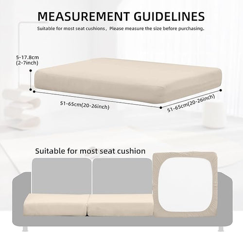 14Pcs Outdoor Cushion Covers, Patio Cushion Covers,Stretch Elastic Slipcovers, Replacement Washable & Reusable Furniture Protector for Patio Couch (Beige,Cover Only)
