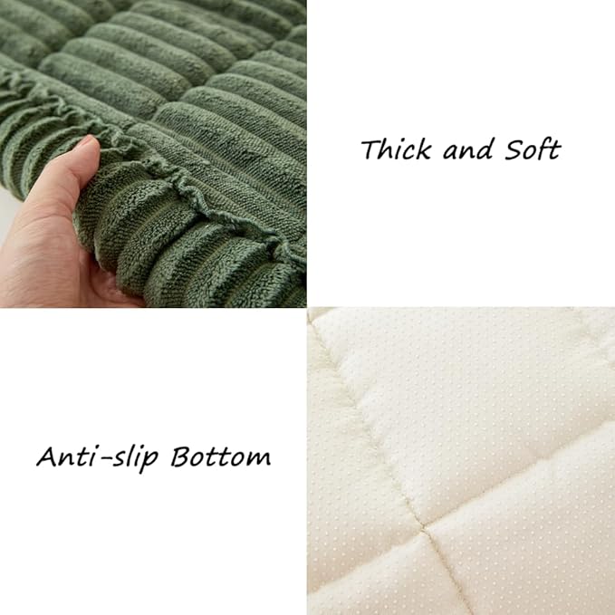Couch Cover for Dogs Washable, Fuzzy Pet Couch Covers for 3 Cushion Sofa Pet Friendly, Non Slip Sofa Cover (Green, 35" x 63"/90 x 160cm)