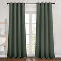 NICETOWN Blackout 90 inches Long Curtains for Living Room - Thermal Insulated Sound Dampening Grommet Room Darkening Window Treatments for Bedroom (Dark Mallard, 2 Panels, W46 x L90)
