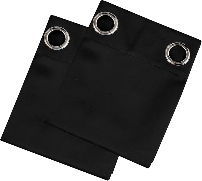 LEMOMO Blackout Curtains 52 x 90 Inch Long Black Curtains Set of 2 Panels Room Darkening Curtains for Bedroom and Living Room