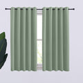 NICETOWN Thermal Insulated Greyish Green Curtains Blackout Draperies, Window Treatment Solid Grommet Room Darkening Drape Panels for Bedroom (Set of 2, 70 by 54 inches Long)