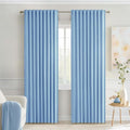 MIULEE Sky Blue Back Tab Blackout Curtains 72 Inches Long 2 Panels Set for Living Room Bedroom Privacy, Rod Pocket/Pinch Pleat Thermal Insulated Room Darkening Pleated Light Blocking Drapes