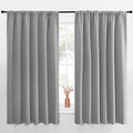 NICETOWN Short Curtains for Small Window - Thermal Insulated Rod Pocket Blackout Drapes/Draperies for Dining Room (2 Panels, W70 x L63 inches, Silver Grey)