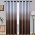SimpleHome Ombre Room Darkening Curtains for Bedroom, Gradient Grey White to Brown Light Blocking Thermal Insulated Grommet Window Curtains/Drapes for Living Room,2 Panels, 52x96 inches Length