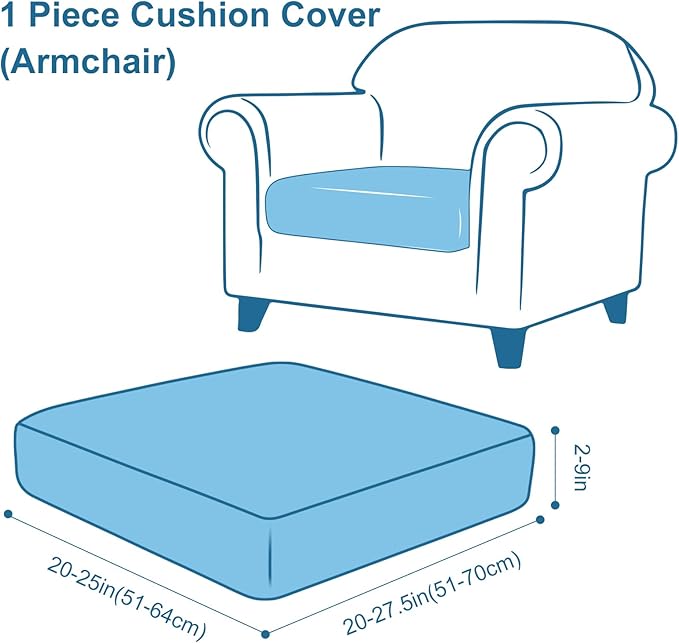 Smiry Printed Couch Cushion Covers, Stretch Soft Couch Covers for Sofa, Washable Non-Slip Sofa Slipcover Furniture Protector for Indoor and Outdoor (1 Pack, Cream)