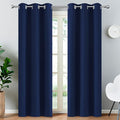 Yakamok Room Darkening Grommet Window Blackout Drapes Thermal Insulated Navy Blue Blackout Curtains for Bedroom(38Wx84L, 2 Panels)