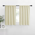 NICETOWN RV Blackout Curtains for Camper Windows, Beige, 34" x 30", Set of 2, Kitchen Curtains, Short Blackout Drapes, Thermal Insulated Rod Pocket Window Treatment Draperies for Nursery