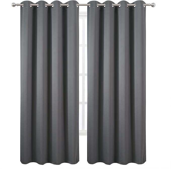LEMOMO Blackout Curtains 52 x 120 Inch Long Frost Grey Curtains Set of 2 Panels Room Darkening Curtains for Bedroom and Living Room