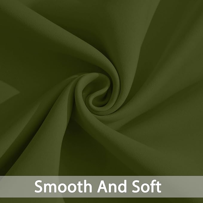 Yakamok Olive Green Curtains 84 Inches Length Blackout Curtain for Bedroom-Green Room Darkening Thermal Insulated Grommet Drapes for Living Room, 52W x 84L,2 Panels