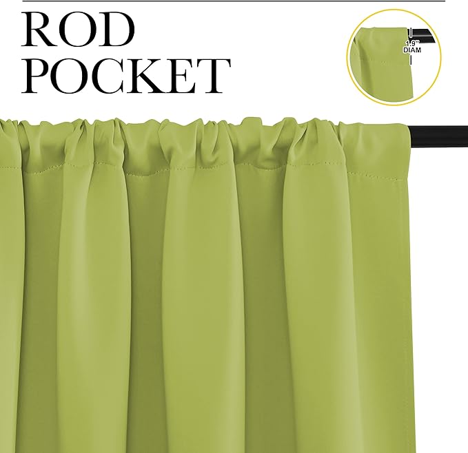 NICETOWN RV Blackout Curtains for Camper Windows, Fresh Green, 29" Wide by 50" Long, 2 PCs, Short Blackout Curtains & Drapes, Thermal Insulated Blackout Curtain Panels for Kids Room, Play Room
