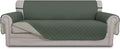 Easy-Going 4 Seater Sofa Slipcover Reversible Sofa Cover Water Resistant Couch Cover with Foam Sticks Elastic Straps Furniture Protector for Pets Children Dog Cat (XX-Large, Greyish Green/Beige)