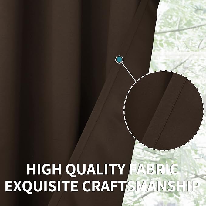 BGment Blackout Curtains for Living Room - Grommet Thermal Insulated Room Darkening Curtains for Bedroom, 2 Panels of 42 x 84 Inch, Brown